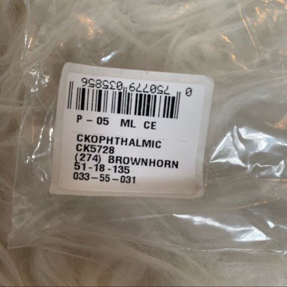 SOLD!! Calvin Klein eyeglass frames, brown horn color, NEW, Style #CK 5728 - Picture 8 of 9